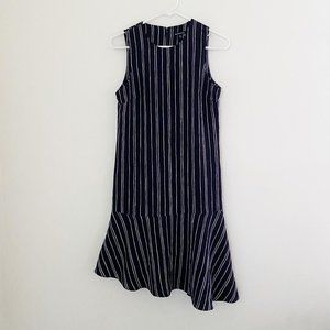 Who What Wear Striped Asymmetrical Shift Dress XS